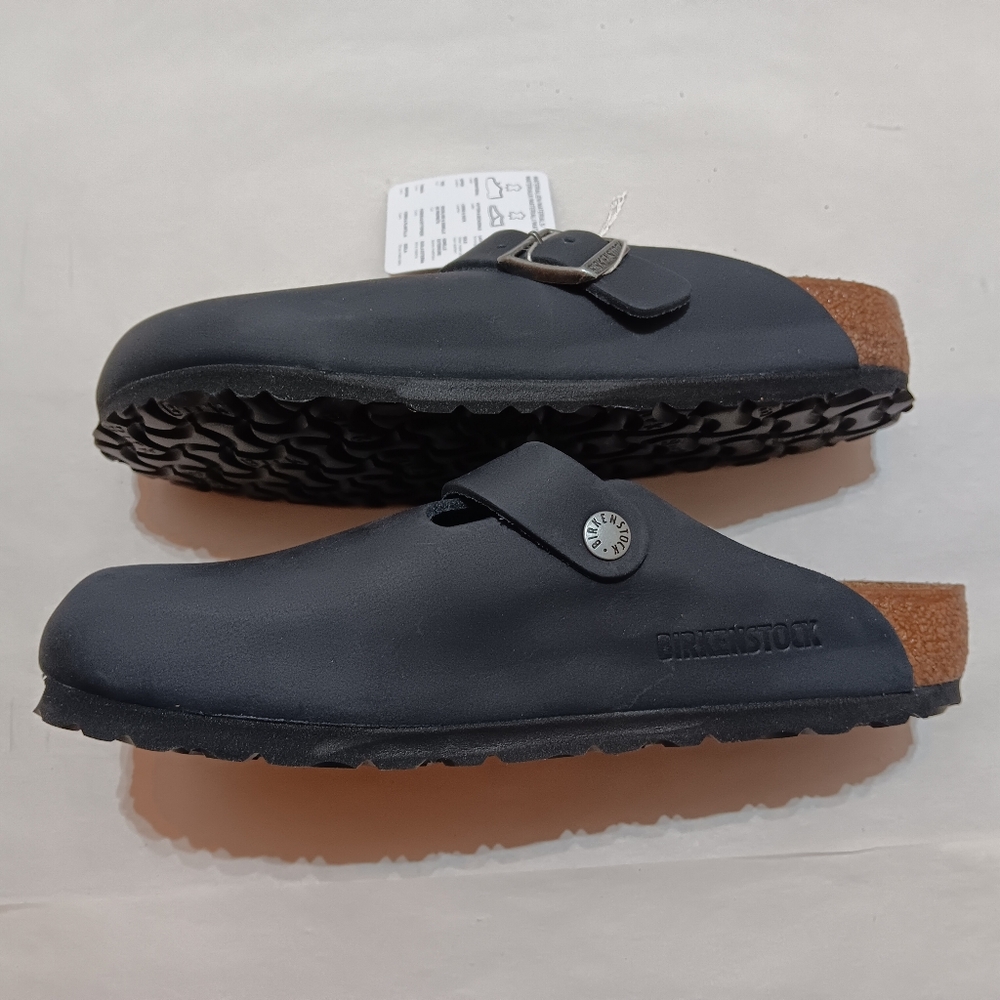 Birkenstock Boston BS Black Leather Size 37, US Women's 6, Men's 4 Regular Fit - Picture 8 of 11
